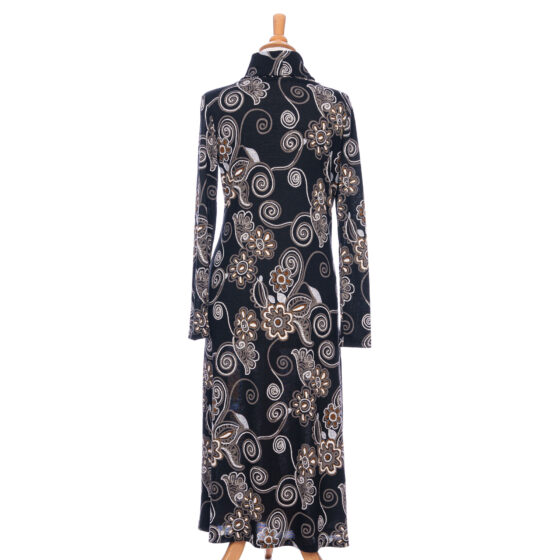 Robe 7/8 berbéris Noir et cognac
