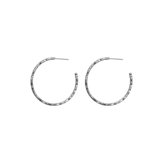 Boucles d'oreilles anneaux martelés Argent