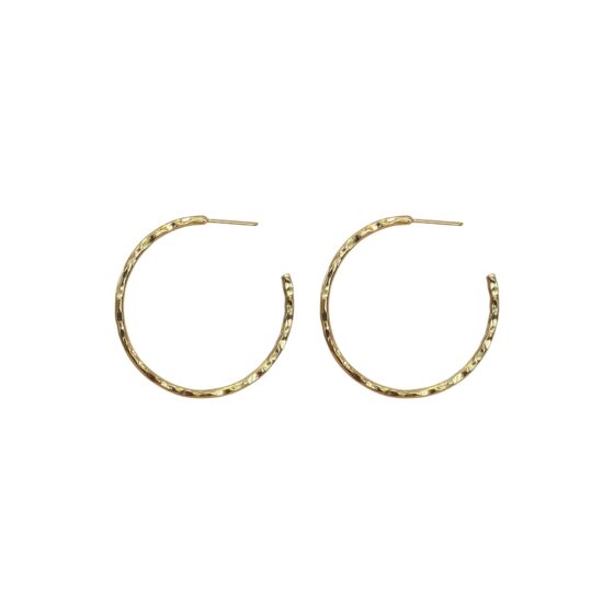 Boucles d'oreilles anneaux martelés Or