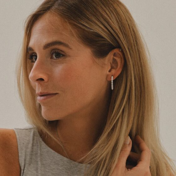 Boucles d'oreilles anneaux perles nacrées Argent / perle