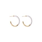 Boucles d'oreilles anneaux perles nacrées Or / perle