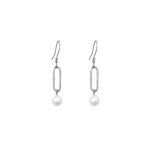 Boucles d'oreilles boucles et perles Argent