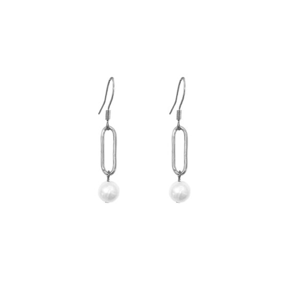 Boucles d'oreilles boucles et perles Argent