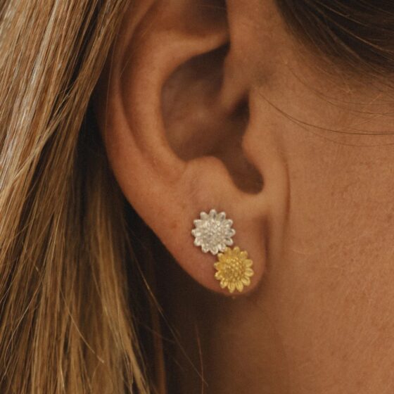 Boucles d'oreilles tournesols Or