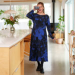 Robe 7/8 Fundy Noir et pervenche