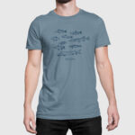 T-shirt poissons du Québec Bleu acier