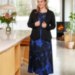 Robe 7/8 Fundy Noir et pervenche