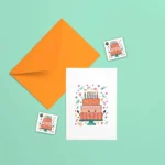 Carte de souhaits et tatou temporaire Bonne fête