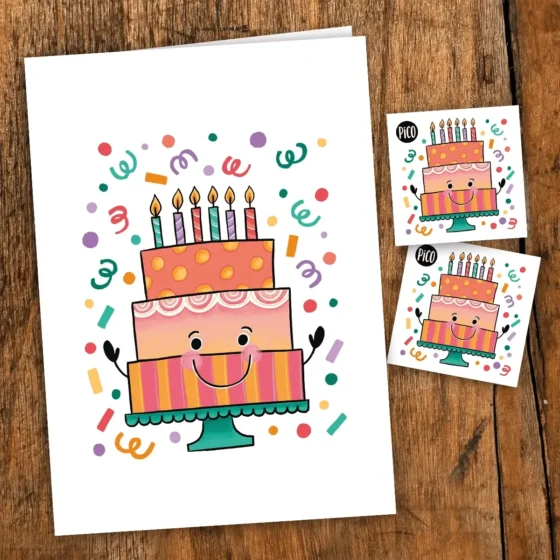 Carte de souhaits et tatou temporaire Bonne fête