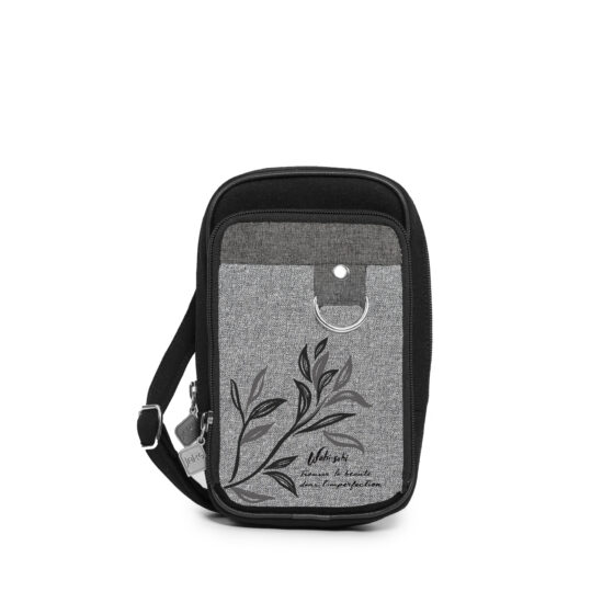 Sac à bandoulière feuilles Noir