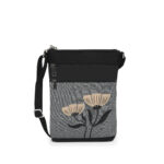 Sac à bandoulière fleurs brodées Sable