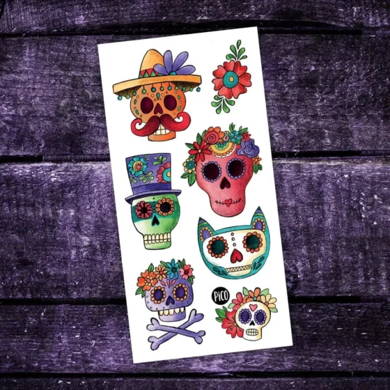 Tatou temporaire Les calaveras sympas