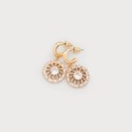 Anneaux avec pendentif rond scintillant