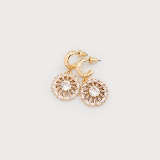 Anneaux avec pendentif rond scintillant
