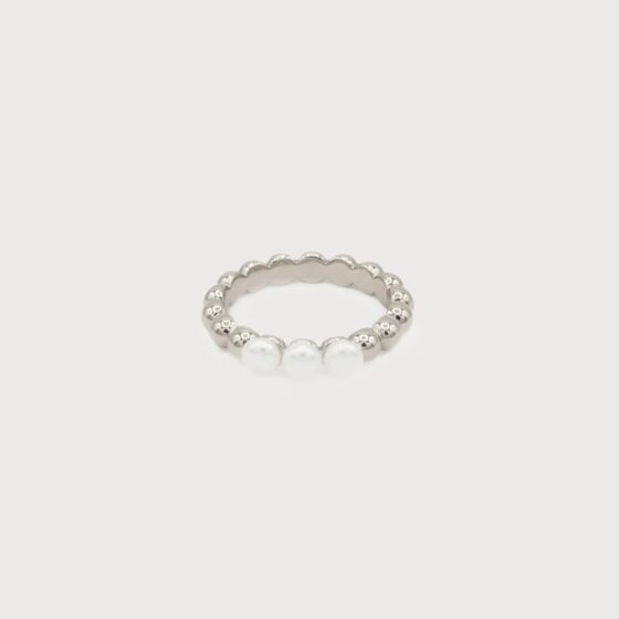 Bague trio de perles Argent