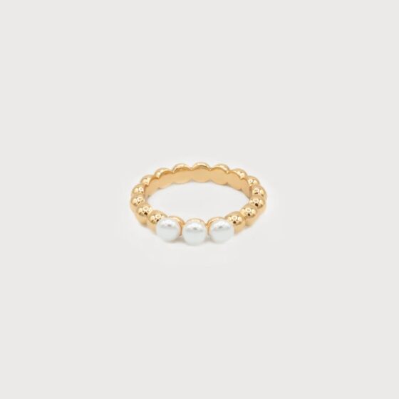 Bague trio de perles Or