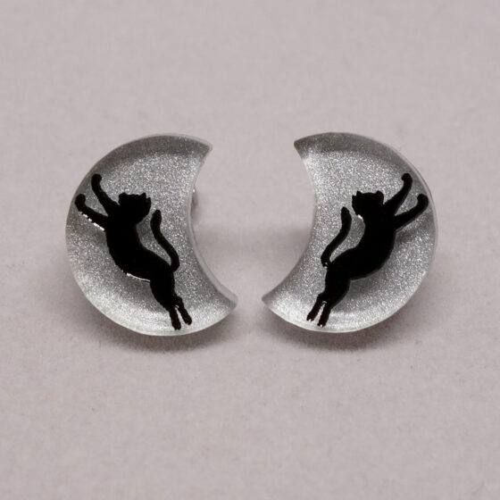 Boucle d'oreilles chat lune stretching