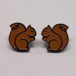 Boucle d'oreilles écureuil brun