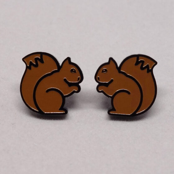 Boucle d'oreilles écureuil brun