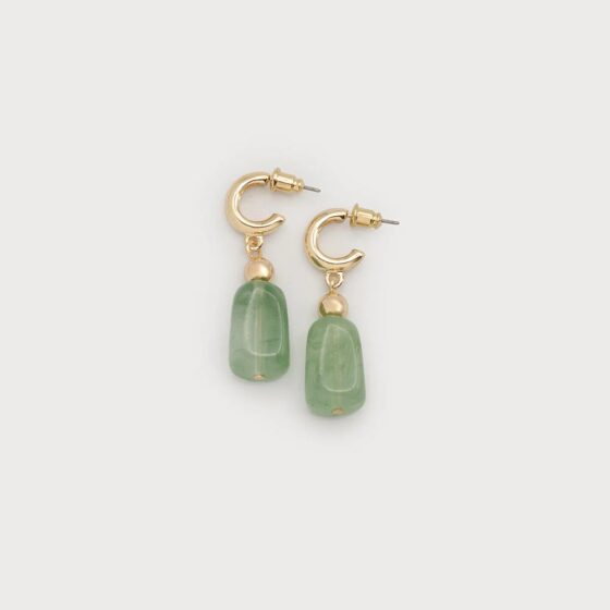 Boucles d'oreilles anneaux acrylique Vert