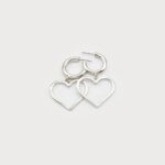 Boucles d'oreilles coeur sur anneau Argent