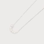 Chaîne avec rangée d'imitation de perles Argent