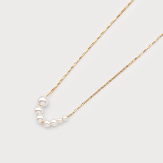 Chaîne avec rangée d'imitation de perles Or