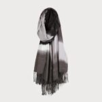 Foulard léger à imprimé abstrait Noir