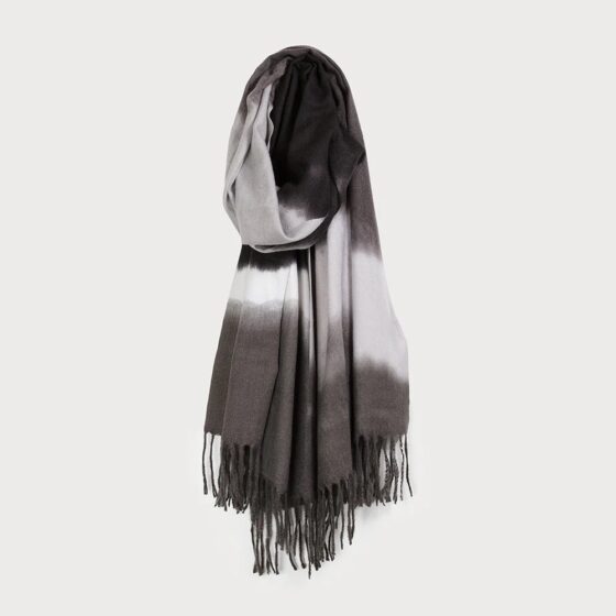 Foulard léger à imprimé abstrait Noir