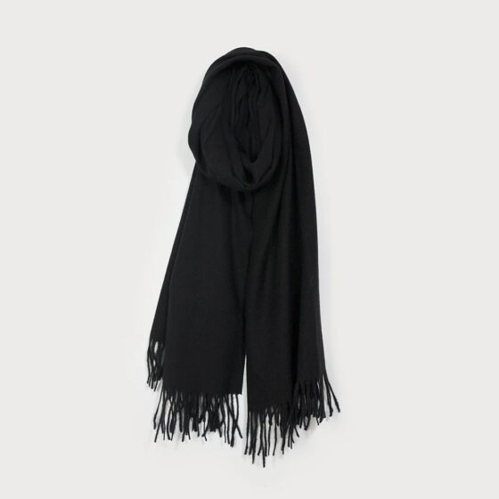 Foulard uni doux et chaud Noir