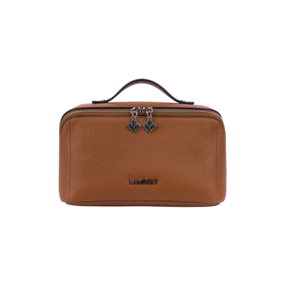 The Jolie Vegan Leather Makeup Bag Affogato