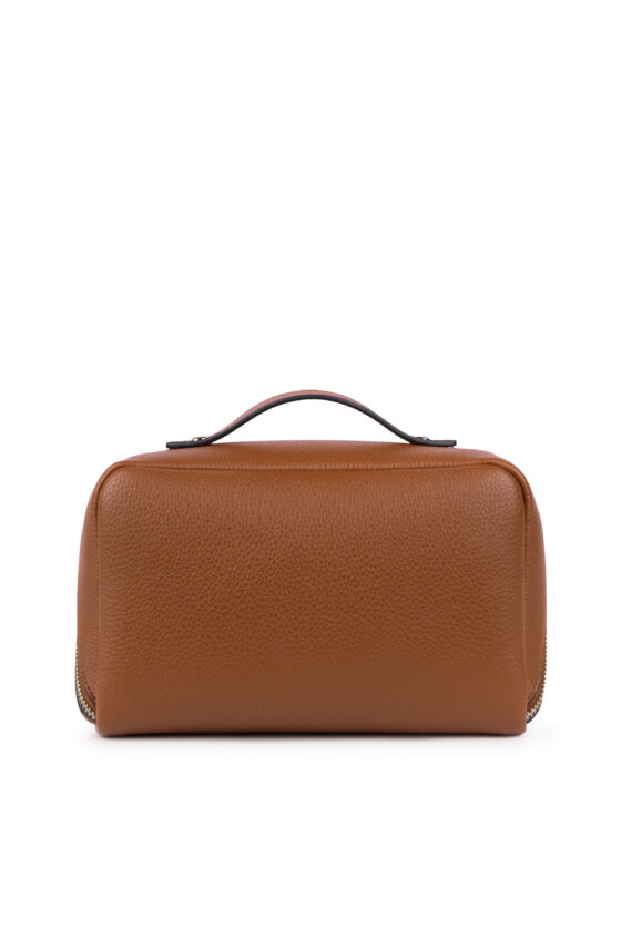 The Jolie Vegan Leather Makeup Bag Affogato