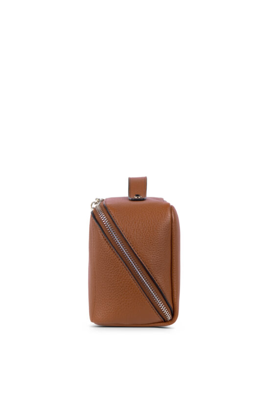 The Jolie Vegan Leather Makeup Bag Affogato