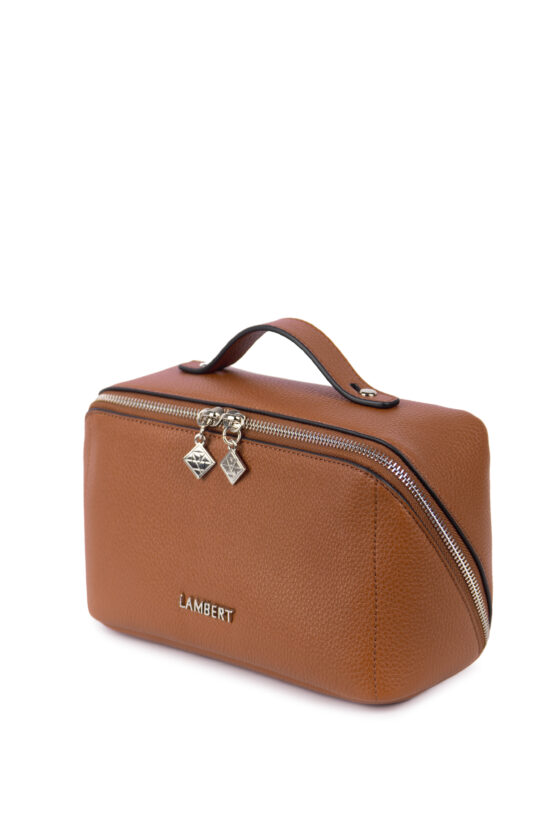 The Jolie Vegan Leather Makeup Bag Affogato