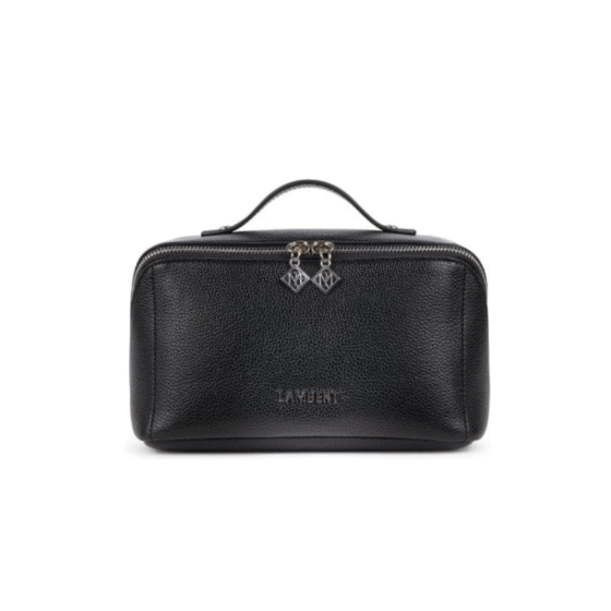 Trousse à maquillage La Jolie en cuir vegan Noir