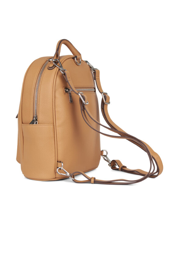 Sac à dos multifonction Le Maude en cuir vegan Camel