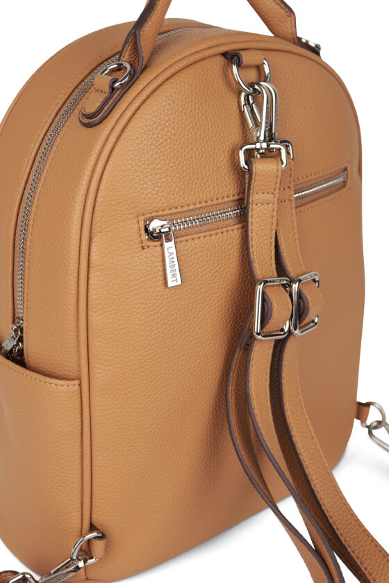 Sac à dos multifonction Le Maude en cuir vegan Camel