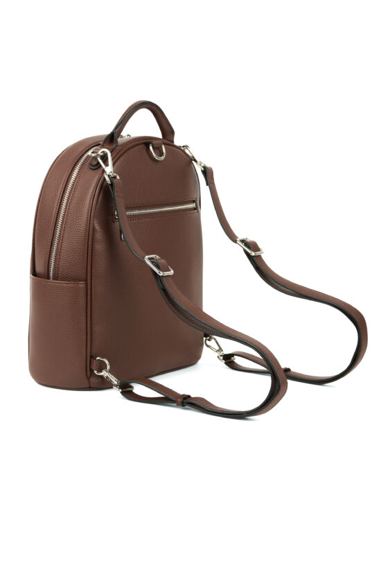 Sac à dos multifonction Le Maude en cuir vegan Chocolat
