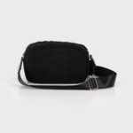 Petit sac en sherpa avec ganse ajustable Noir