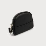 Pochette à monnaie avec zip et porte-clés Noir