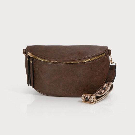 Sac banane avec zip et pochette Chocolat