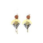 Boucles d'oreilles Forêt Brun - éventail