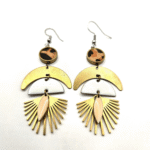 Boucles d'oreilles Grue Léopard