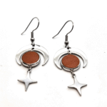 Boucles d'oreilles Mini - Étoile Orange brûlé