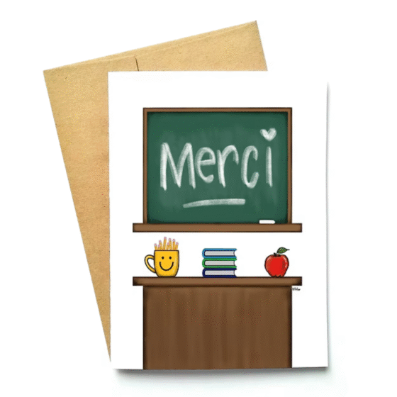 Carte de souhaits Merci (tableau)