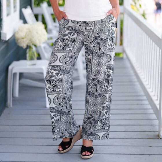 Mango palazzo Off white and black 