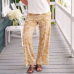 Mango Palazzo Off white and ochre