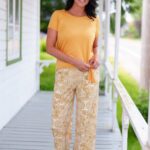 Mango Palazzo Off white and ochre