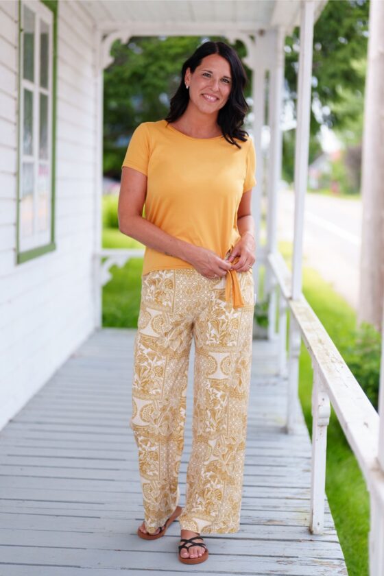 Mango Palazzo Off white and ochre