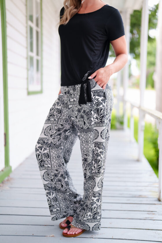 Mango palazzo Off white and black 